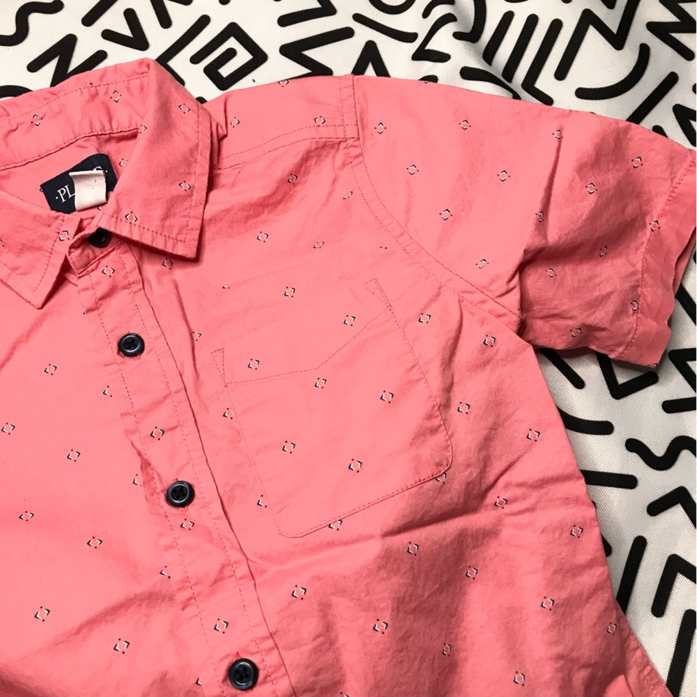 Coral Boys Short Sleeved Button Down Shirt